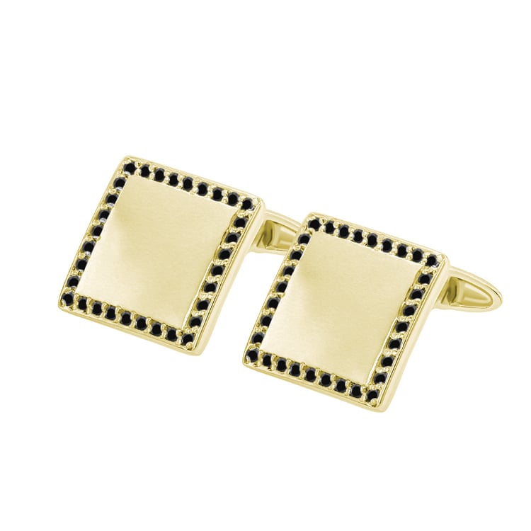 Štvorcové manžetové gombíky zo žltého zlata