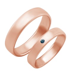  Zlaté svadobné obrúčky s modrým diamantom Bonieta