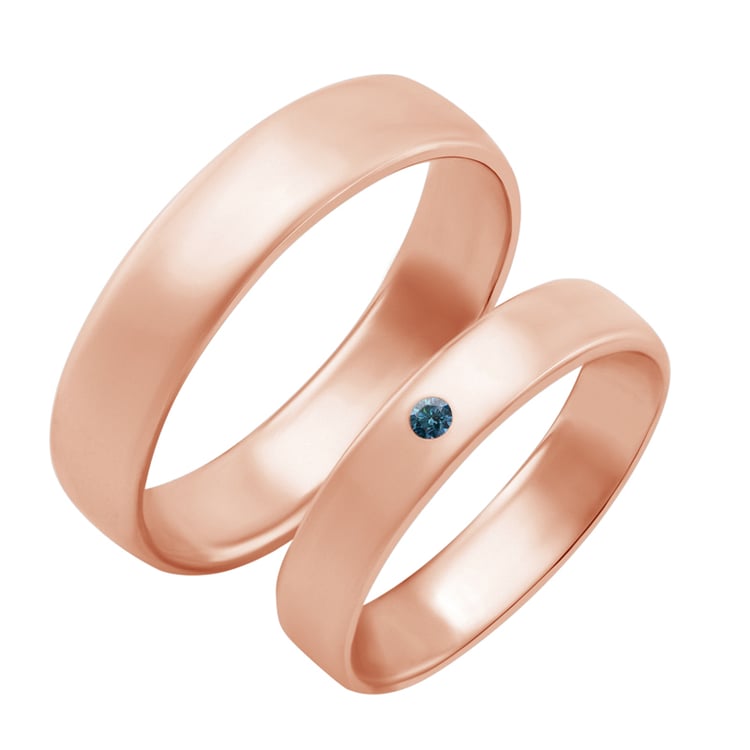 Zlaté svadobné obrúčky s modrým diamantom Bonieta 48240