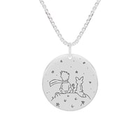 Strieborný prívesok Malý princ s líškou a gravírom