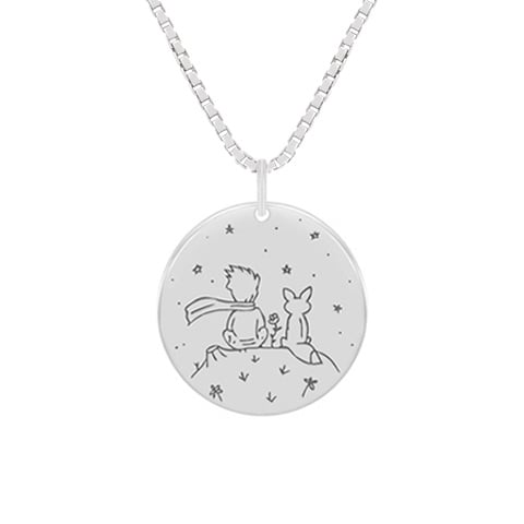 Zlatý prívesok s princom, liškou a gravírom vašej voľby Exupéry