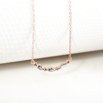 Náhrdelník s marquise salt and pepper diamantmi a turmalínmi Lively