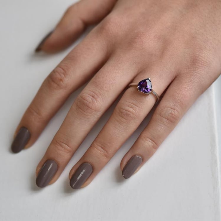 Ametystové srdce v zlatom prsteni 38668