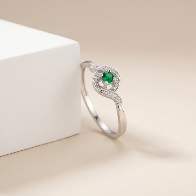 Zásnubný prsteň so smaragdom a diamantmi 167643