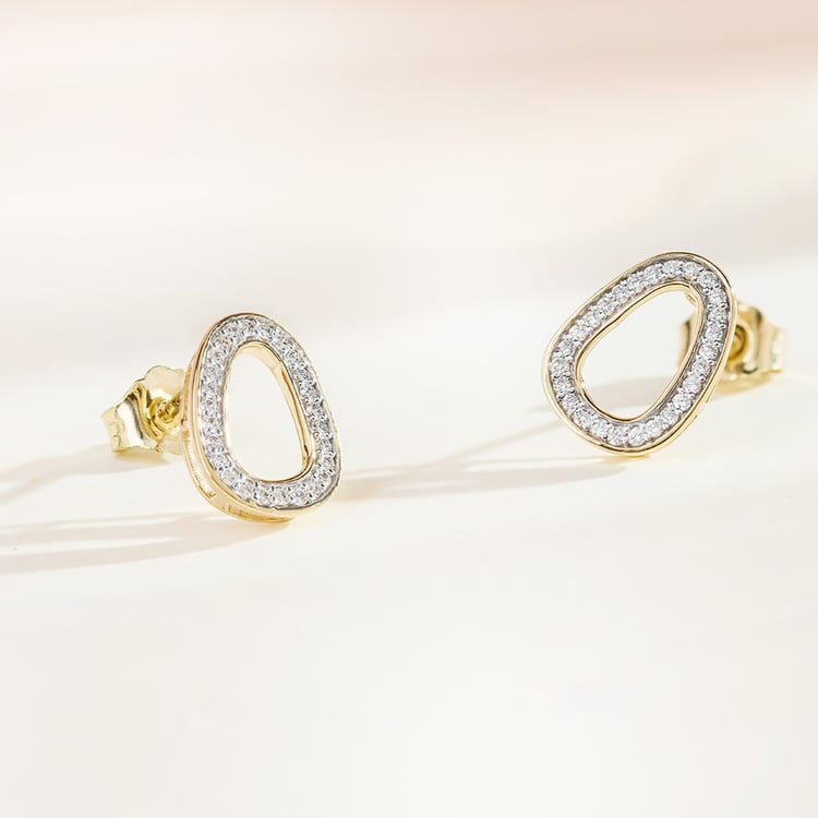 Zlaté náušnice s lab-grown diamantmi Joanie 163621