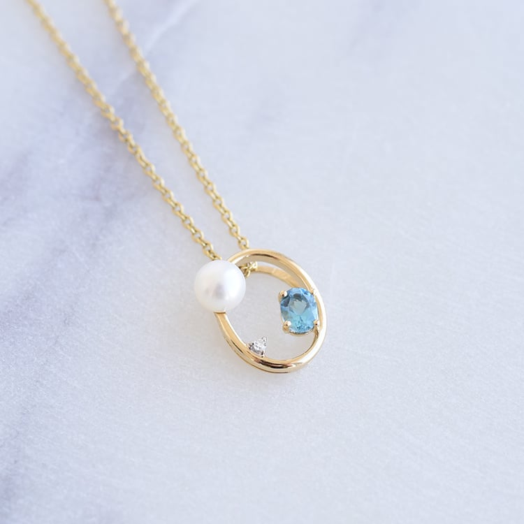 Kolekcia šperkov s perlami, švajčiarskymi topásmi a diamantmi Grace 103568