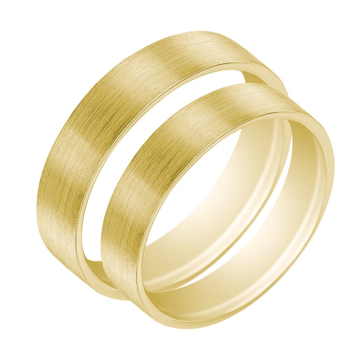 Svadobné obrúčky s matným povrchom zo žltého zlata 61560