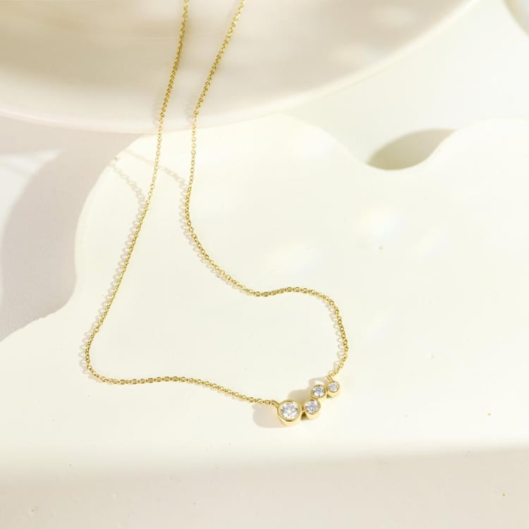 Moderný strieborný náhrdelník s diamantmi Viola 162003