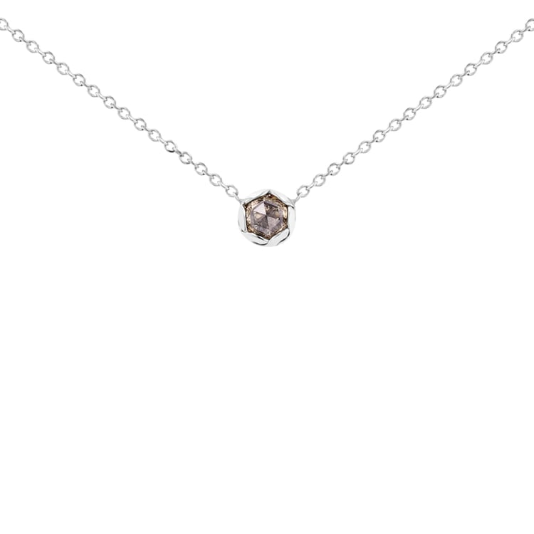 Minimalistický náhrdelník so salt and pepper diamantom Allen 99826