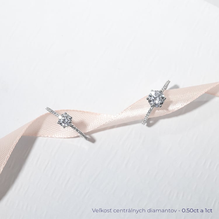 Zdobený zásnubný prsteň s lab-grown diamantmi Annice 128107