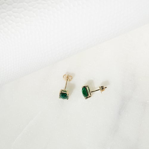 Zlaté náušnice s emerald smaragdmi Haley