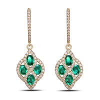 Náušnice plné diamantov a smaragdov Edlyne