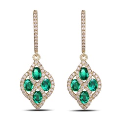 Náušnice plné diamantov a smaragdov Edlyne