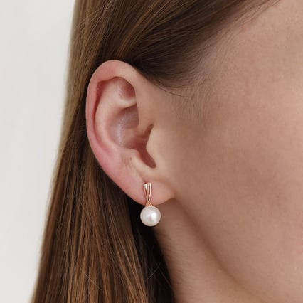 Perlové náušnice z pozláteného striebra Kalpana