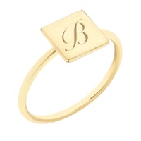 Štvorcový prsteň s gravírom písmena Jill