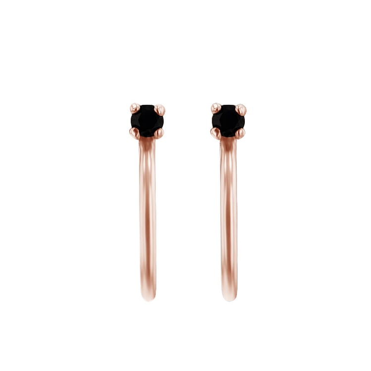 Zlaté náušnice s čiernym diamatom 93886