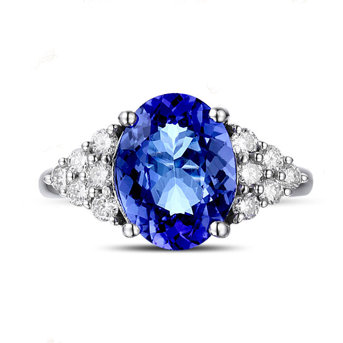 Prsteň z bieleho zlata s tanzanitom Cahill 5650