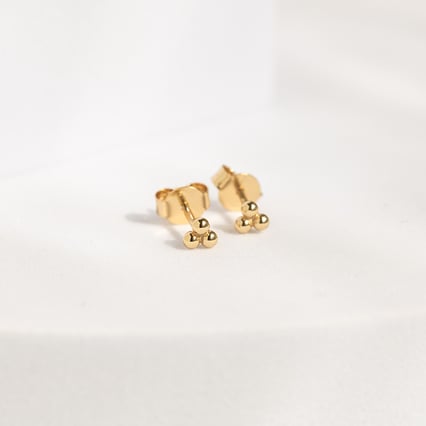 Strieborný set náušníc s tyrkysmi a tromi guličkami Posie