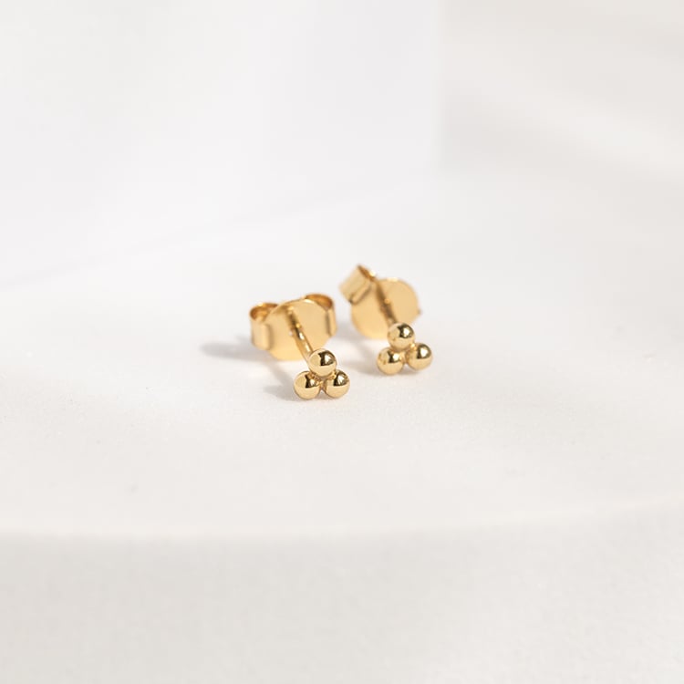 Strieborný set náušníc s tyrkysmi a tromi guličkami 143562