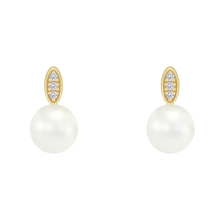 Perlové náušnice s diamantmi 42483