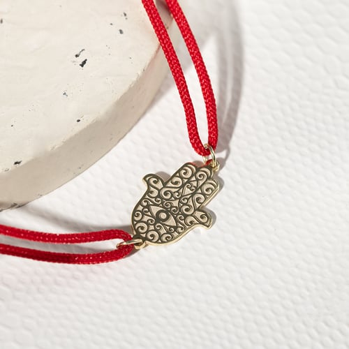 Šnúrkový joga náramok so symbolom Hamsa