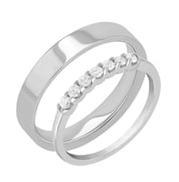 Eternity obrúčka s lab-grown diamantmi a pánsky plochý prsteň Virve
