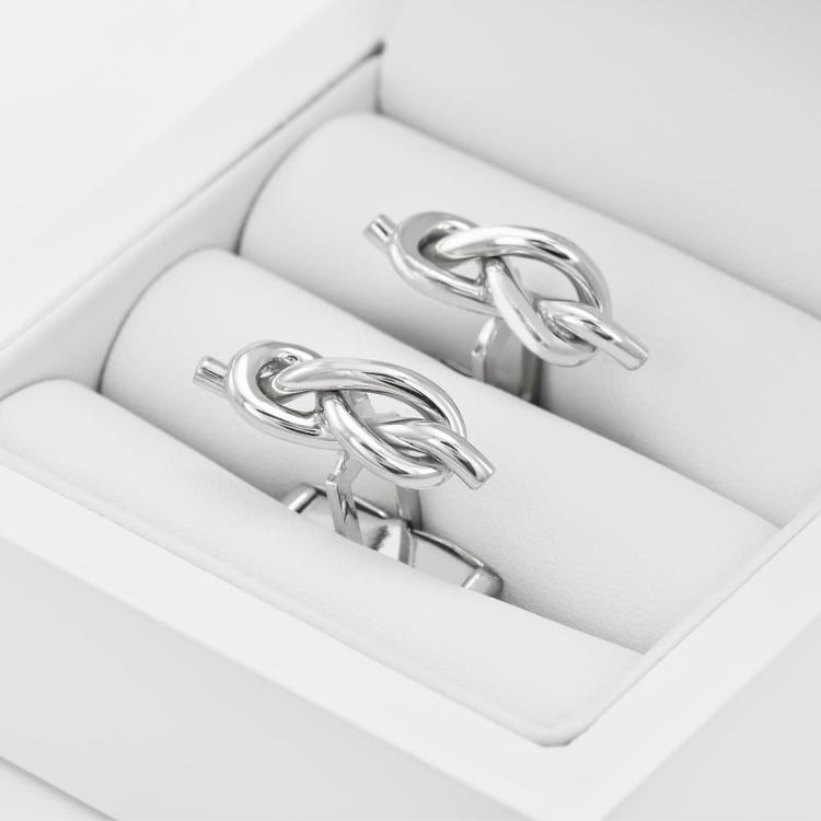 Strieborné manžetové gombíky s uzlom 35995