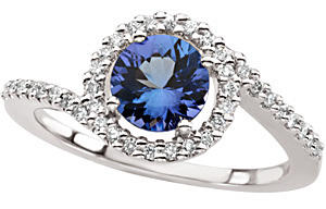 Prsteň s tanzanitom z bieleho zlata