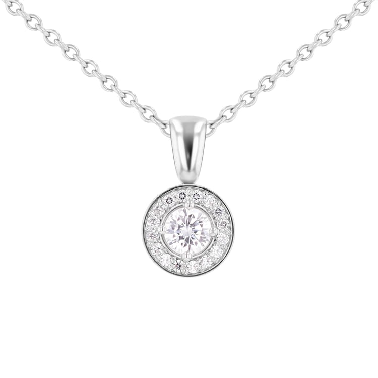 Halo prívesok s moissanitmi a diamantmi Milner