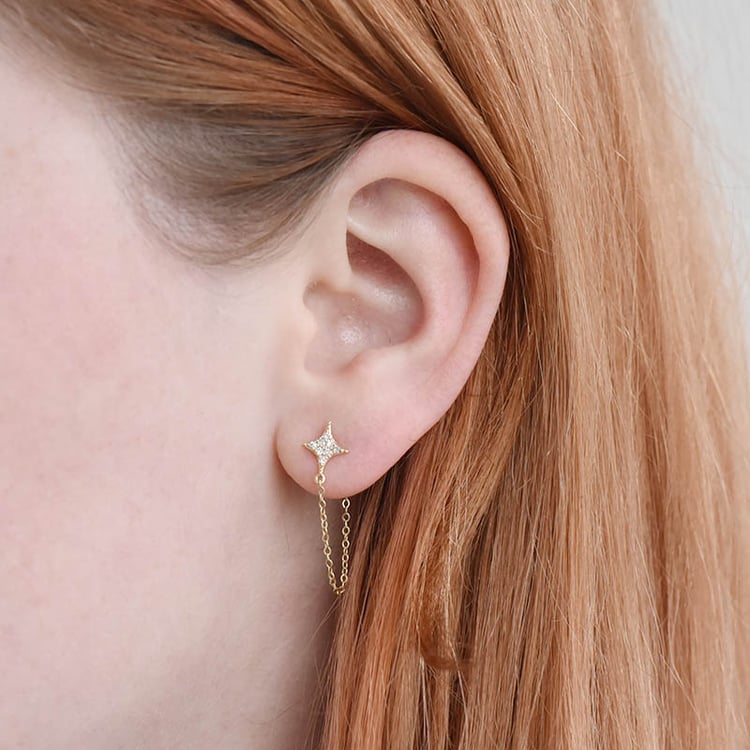 Strieborné visiace náušnice s lab-grown diamantmi Yuli 104141