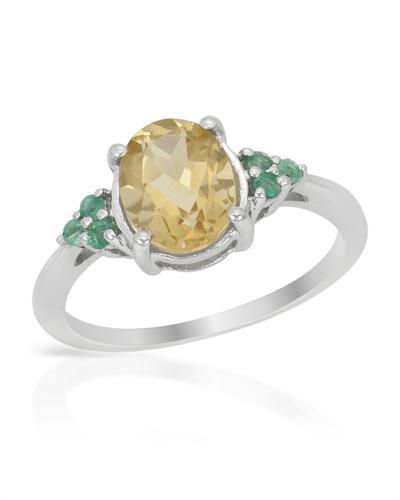 Smaragdový prsteň s citrínom 