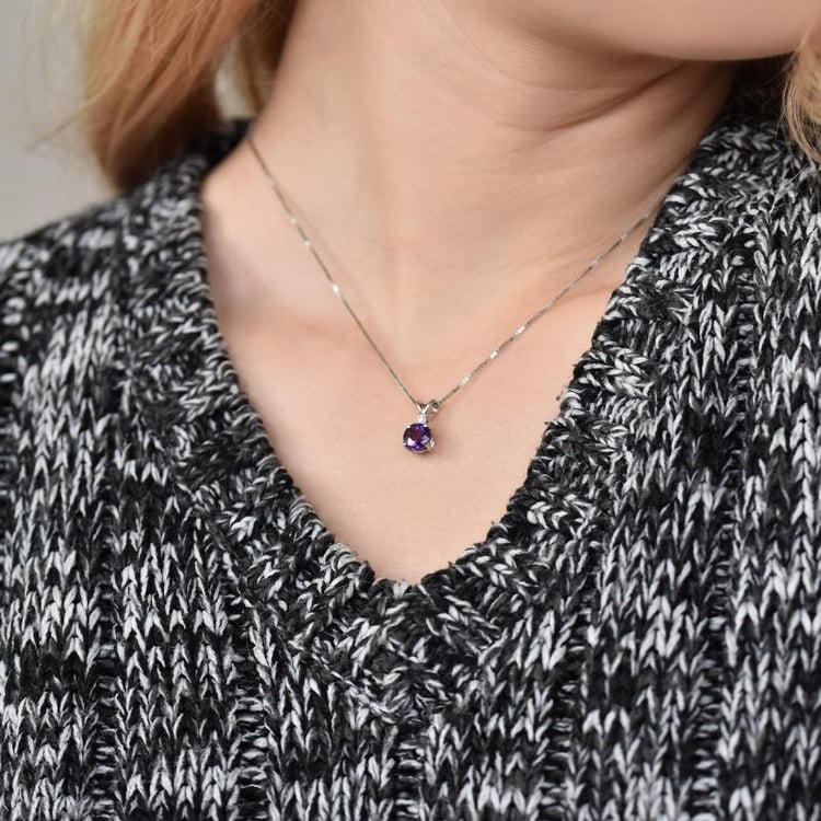 Zlatý náhrdelník s ametystom 25834