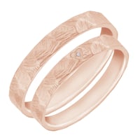 Tepané a škrabané snubné prstene so srdcom a diamantom Harri