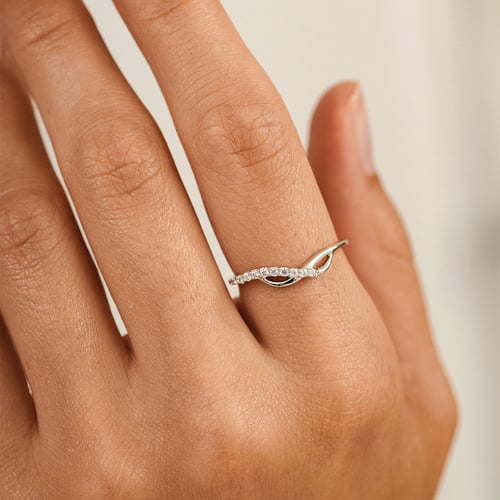 Atypický prsten zo striebra s diamantmi Joel