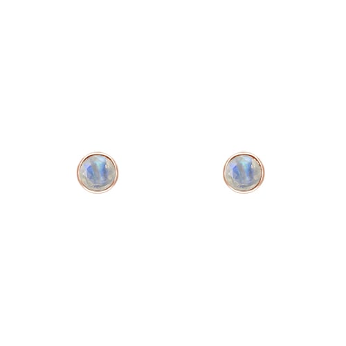 Minimalistické bezel náušnice s mesačnými kameňmi Viosa