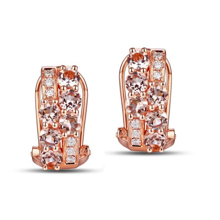 Morganitové náušnice z ružového zlata Marcella