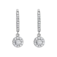 Strieborné kruhové náušnice s 0.09ct prírodným diamantom Namita