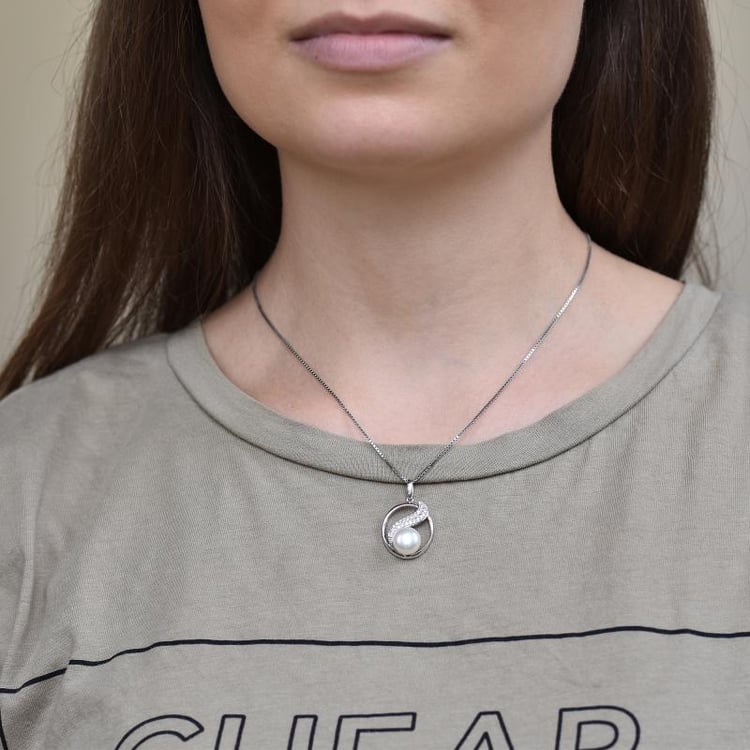 Kruhový strieborný náhrdelník 30728