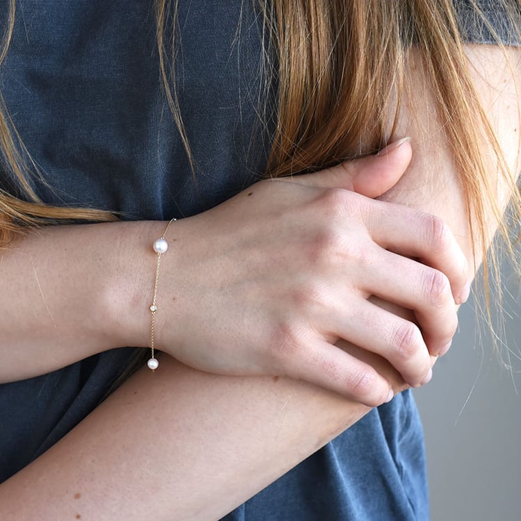 náramok s perlami a diamantami 86945