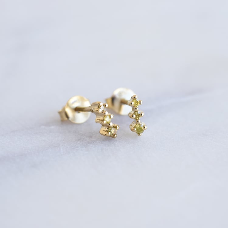 Strieborné náušnice so žltými diamantmi Sylvi 86171