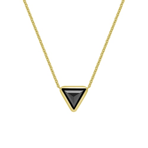 Zlatý náhrdelník s čiernym triangle diamantom Agila