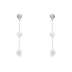 Strieborné visiace náušnice s perlami Pouly