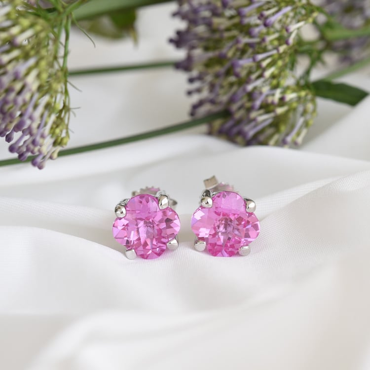 Náušnice s ružovými zafírmi 82356