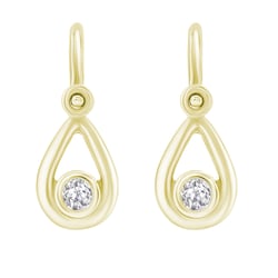 Zlaté detské náušnice v tvare slzy s diamantom Charlotte