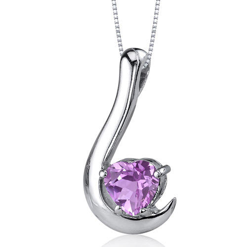 Náhrdelník s ružovým zafírom strieborný
