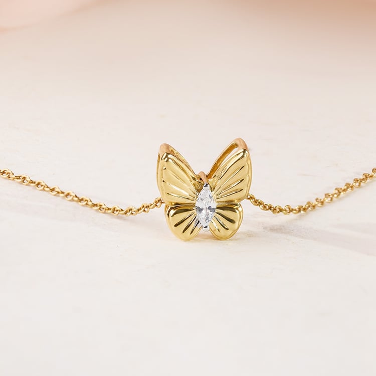 Zlatý prívesok s lab-grown diamantom v tvare motýľa Larisa 163612