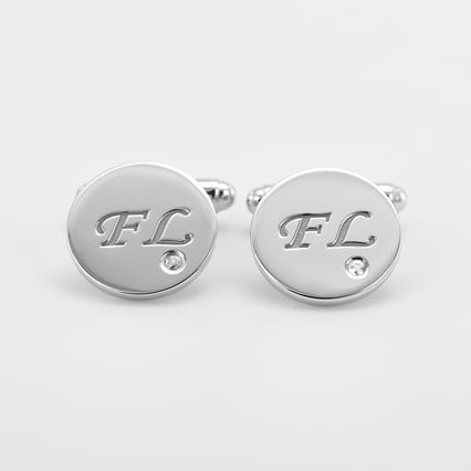 Manžetové gombíky zo striebra s gravírom a diamanty Aart