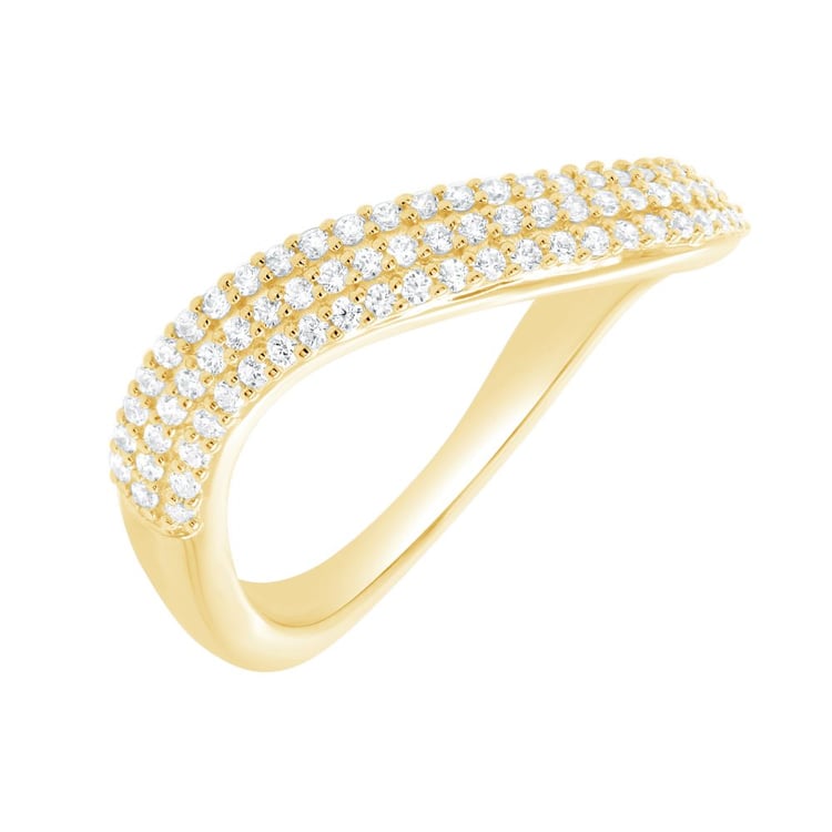 Half eternity zvlnený strieborný prsteň s lab-grown diamantmi Hjalmar 162364