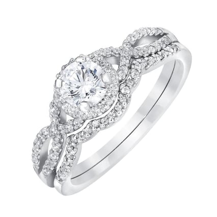 Set zásnubného prsteňa a obrúčky s diamantmi Cairo