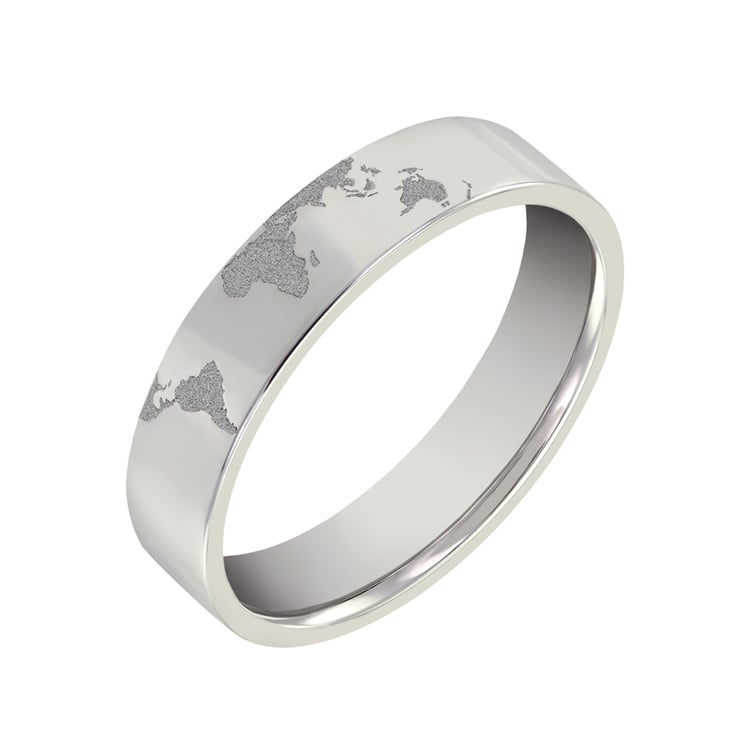 Pánsky prsteň s gravírom zemeguľe 76592